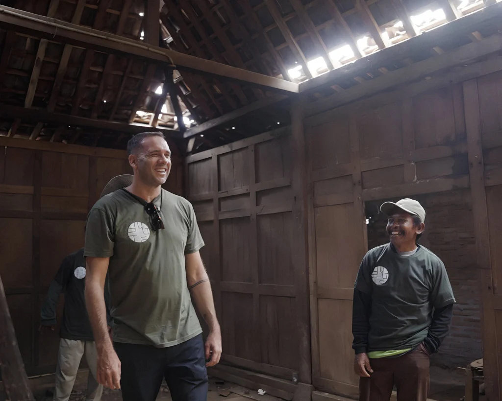 Nusantara Lifestyle co-founder Will inside a joglo that is being salvaged in Central Java.
