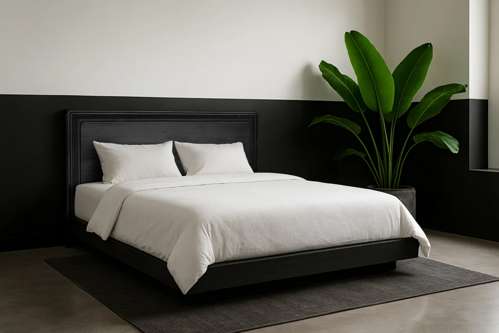 Alami reclaimed teak TV Cabinet with paper rope panels, styled with natural decor.