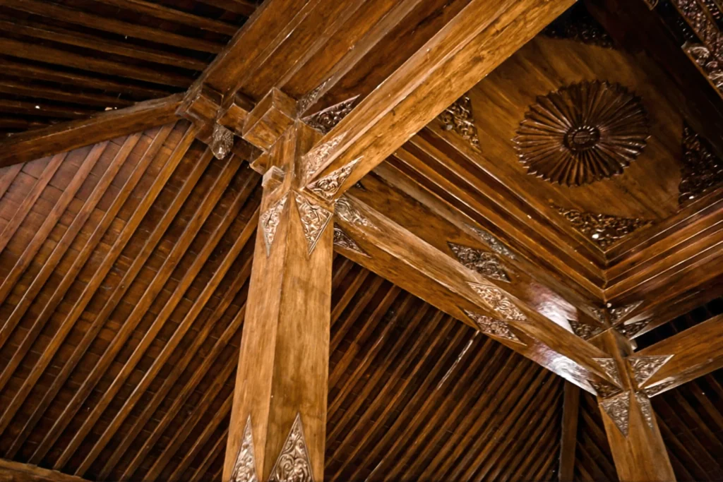 Traditional Javanese teak house in rural Indonesia, the main source of reclaimed teak for Nusantara Lifestyle