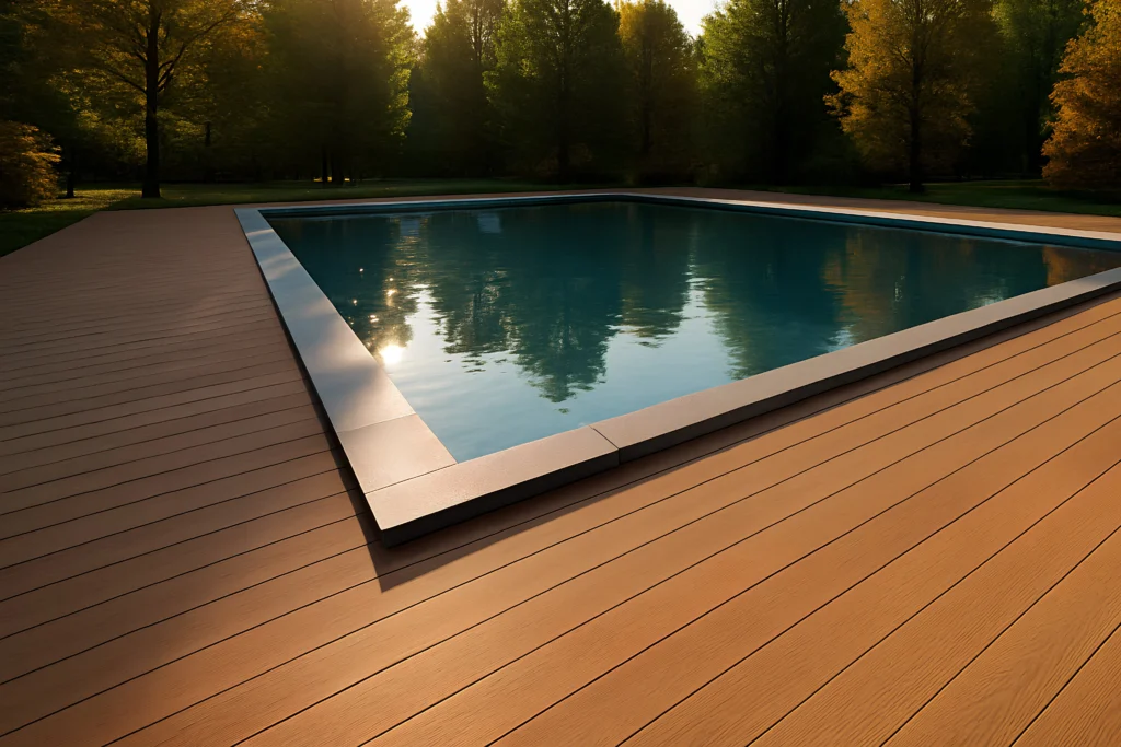 Reclaimed teak deck from Nusantara Lifestyle survives the elements, great in all climates.