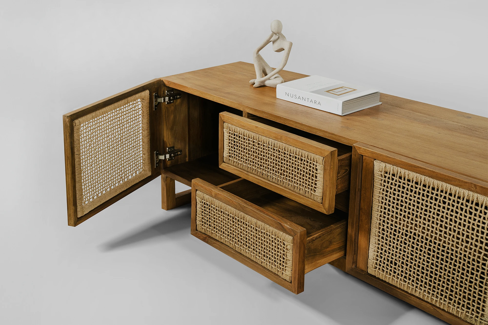 Solid reclaimed teak furniture from Nusantara Lifestyle’s Alami range, demonstrating durability and timeless beauty