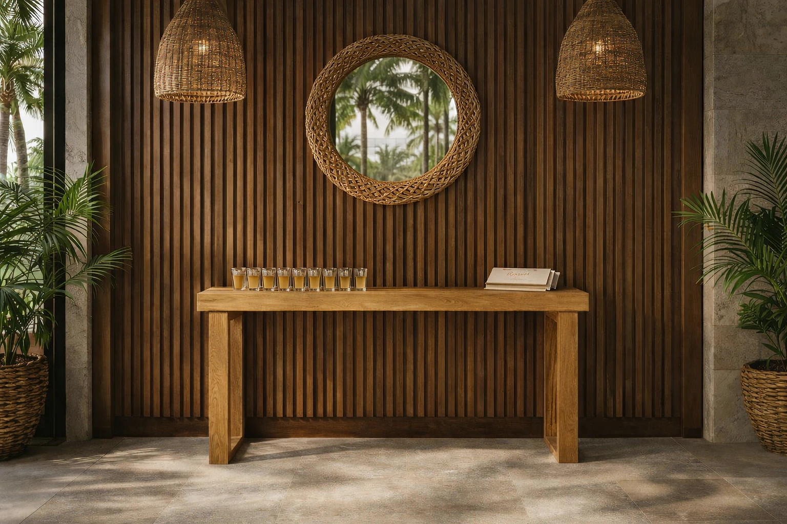 Custom reclaimed teak furniture from Nusantara Lifestyle in a Bali eco resort interior