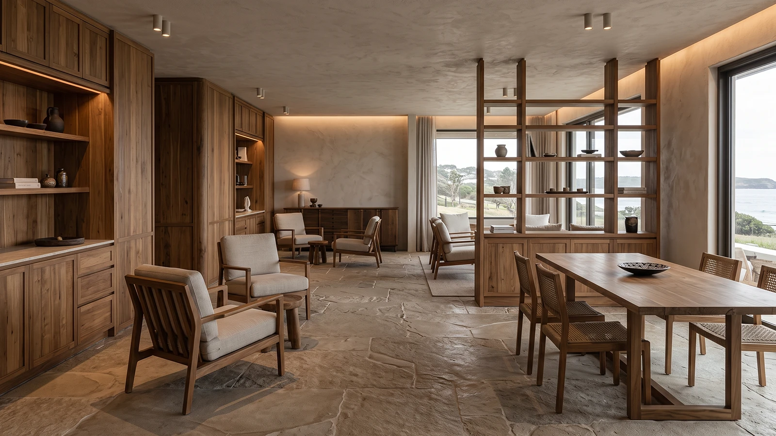 Australian hospitality interior using reclaimed teak materials for joinery