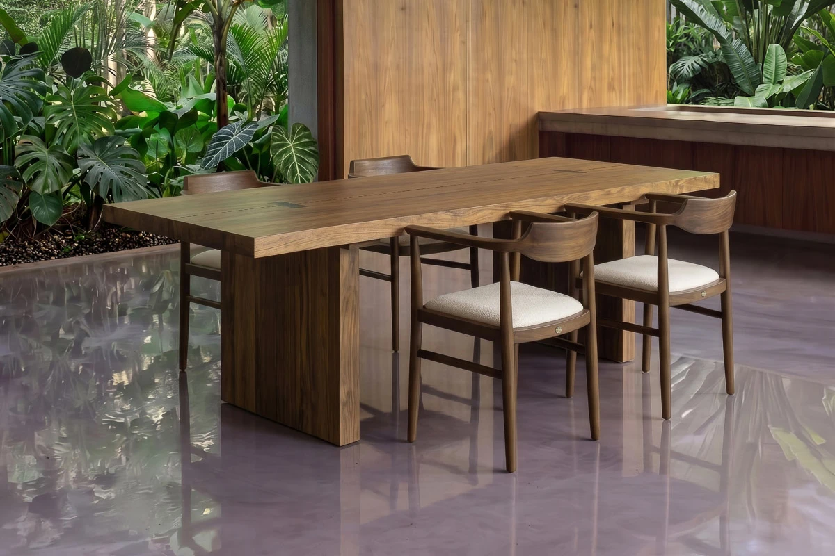 Reclaimed timber interior with natural materials in a contemporary Australian setting
